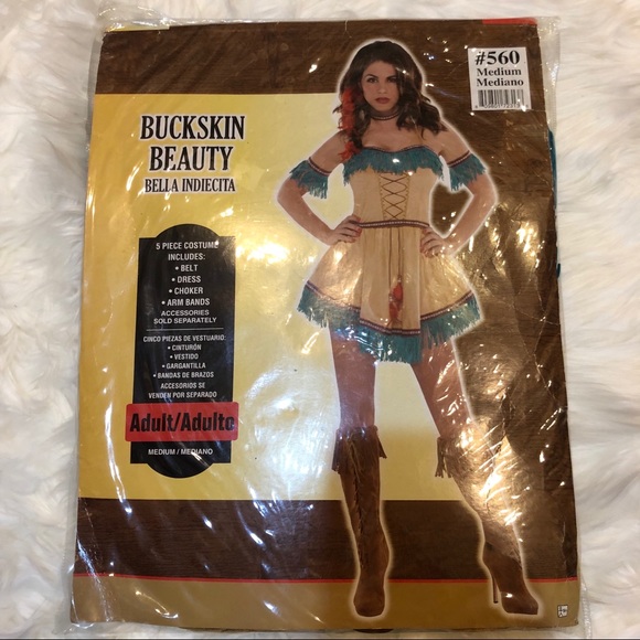 Buckskin Beauty / Pocahontas Costume Adult M NEW - Picture 5 of 5